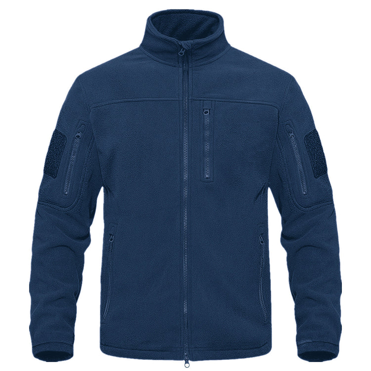Outdoor Sports Tactical Polar Fleece Jacket Men in gray, designed for warmth and comfort during outdoor activities.