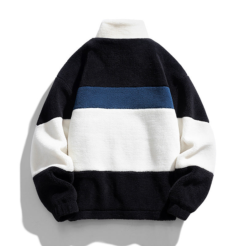 lamb wool polar fleece jacket back view