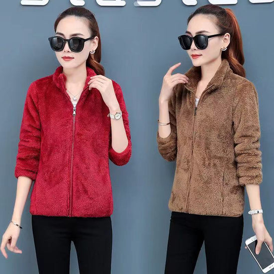 Double-sided Polar Fleece Winter Jacket Women&
