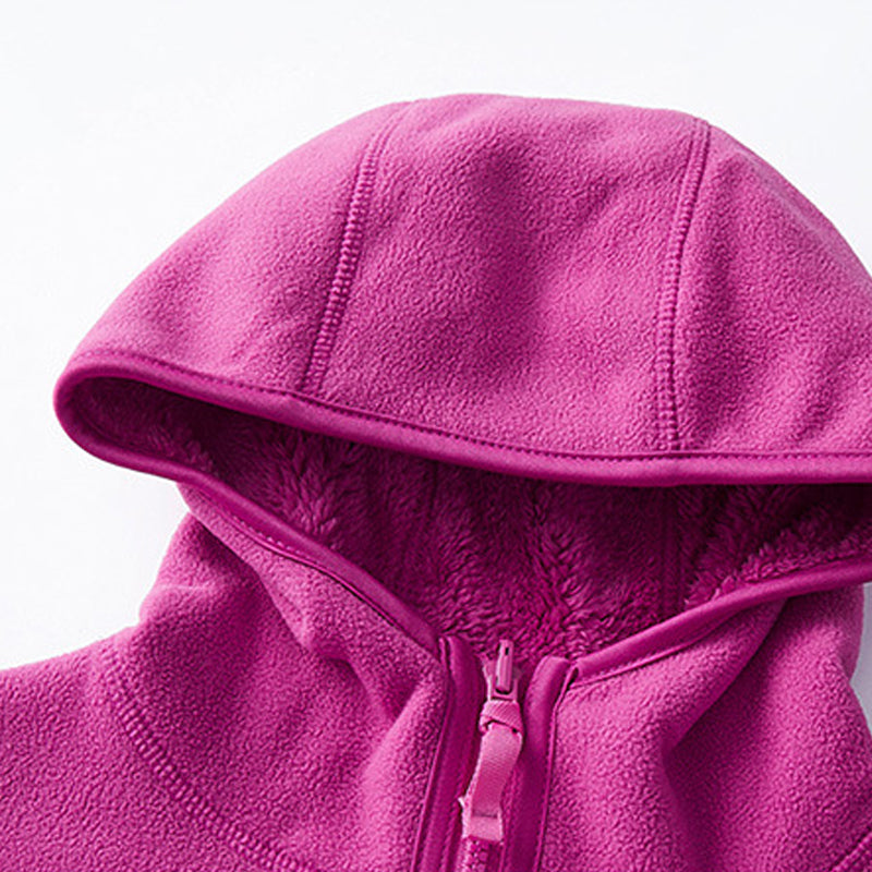 fashion outdoor thick warm polar fleece jacket back view