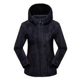 fashion outdoor thick warm polar fleece jacket front view