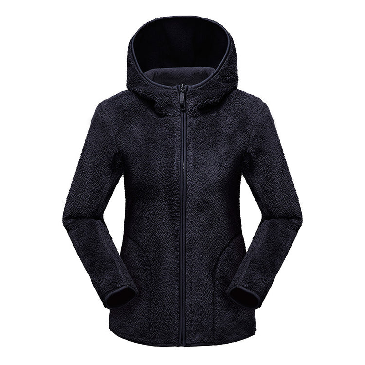 fashion outdoor thick warm polar fleece jacket front view