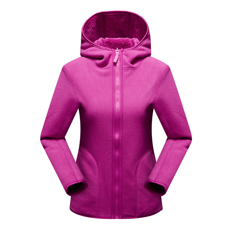 fashion outdoor thick warm polar fleece jacket front view