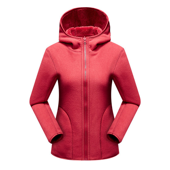 fashion outdoor thick warm polar fleece jacket front view