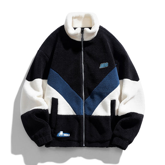 lamb wool polar fleece jacket front view