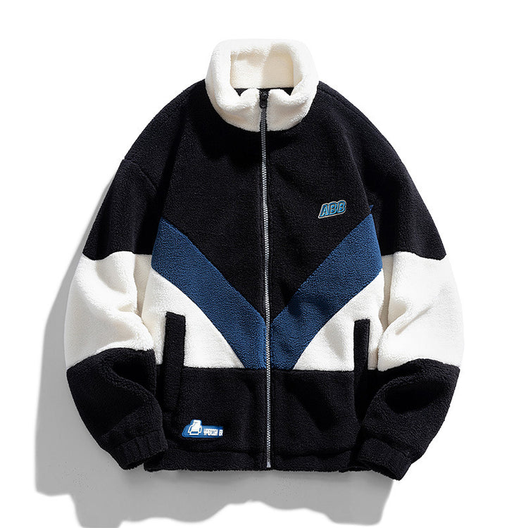 lamb wool polar fleece jacket front view