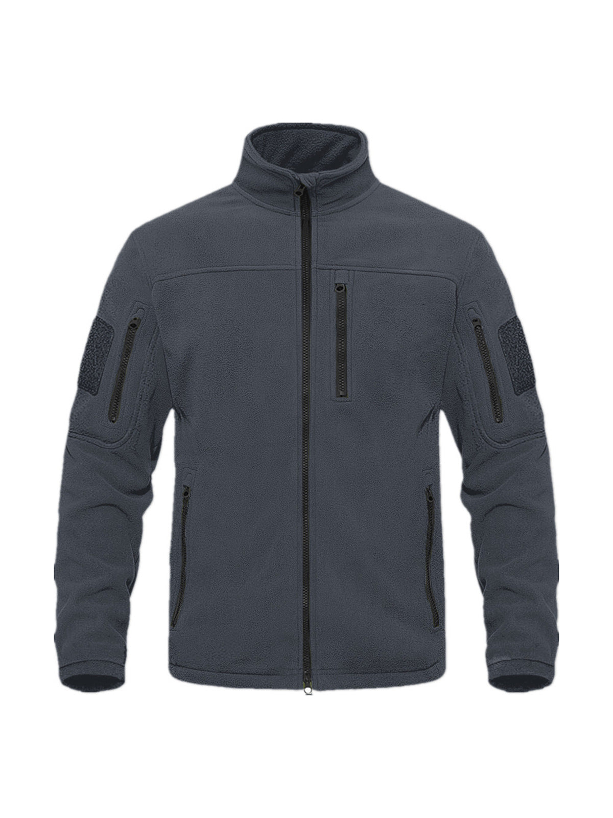 Outdoor Sports Tactical Polar Fleece Jacket Men in gray, designed for warmth and comfort during outdoor activities.