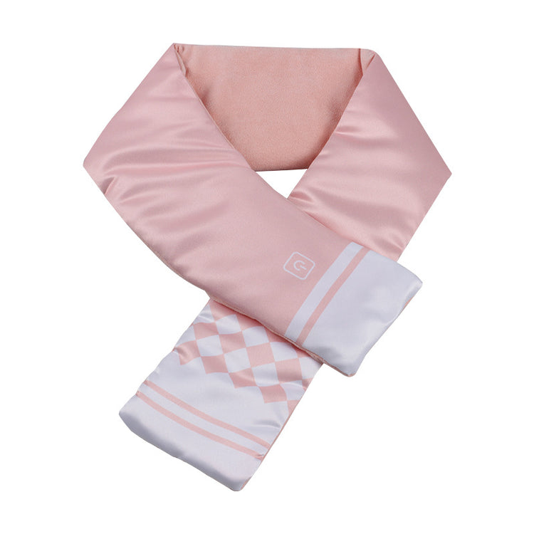 Graphene Winter Warm Neck Protection Heating Scarf in soft pink with stylish design for warmth and comfort during cold weather.