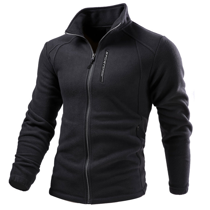 Warm Custom Cardigan Outdoor Polar Fleece Jacket designed for warmth and comfort during outdoor activities.