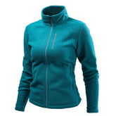 Warm Custom Cardigan Outdoor Polar Fleece Jacket in teal for outdoor activities and cold-weather wear.
