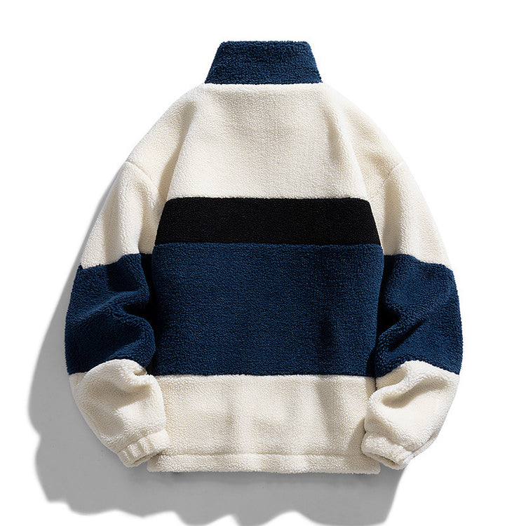 lamb wool polar fleece jacket side view