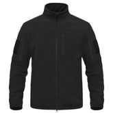 Outdoor Sports Tactical Polar Fleece Jacket Men in black color, designed for warmth and comfort during outdoor activities.