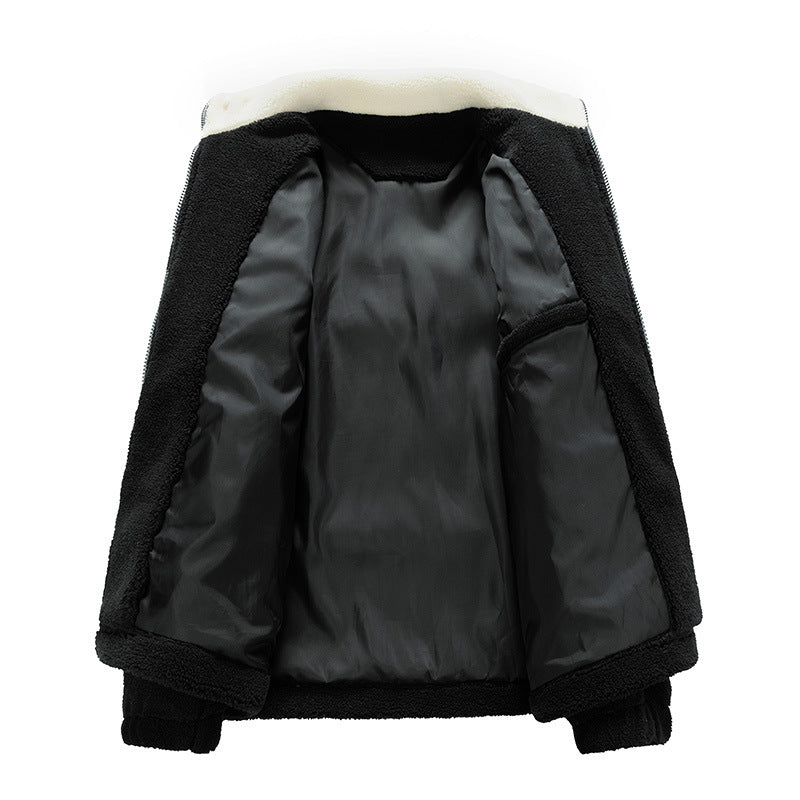 lamb wool polar fleece jacket winter coat