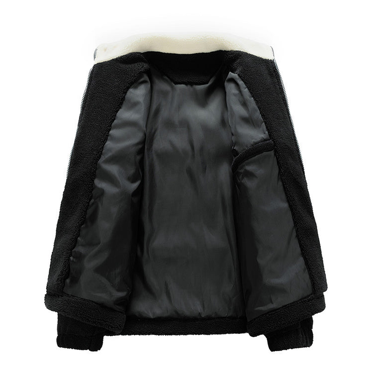 lamb wool polar fleece jacket winter coat